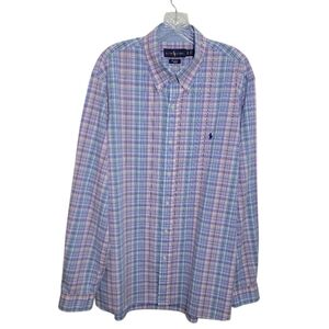 Ralph Lauren cotton plaid men's button down shirt size XL
